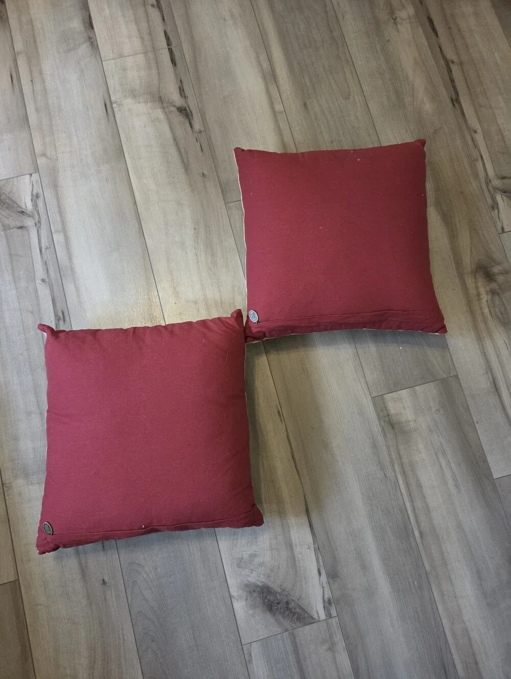 Pier 1 Beaded Maple Leaf Holiday Throw Pillow - Red on Cream